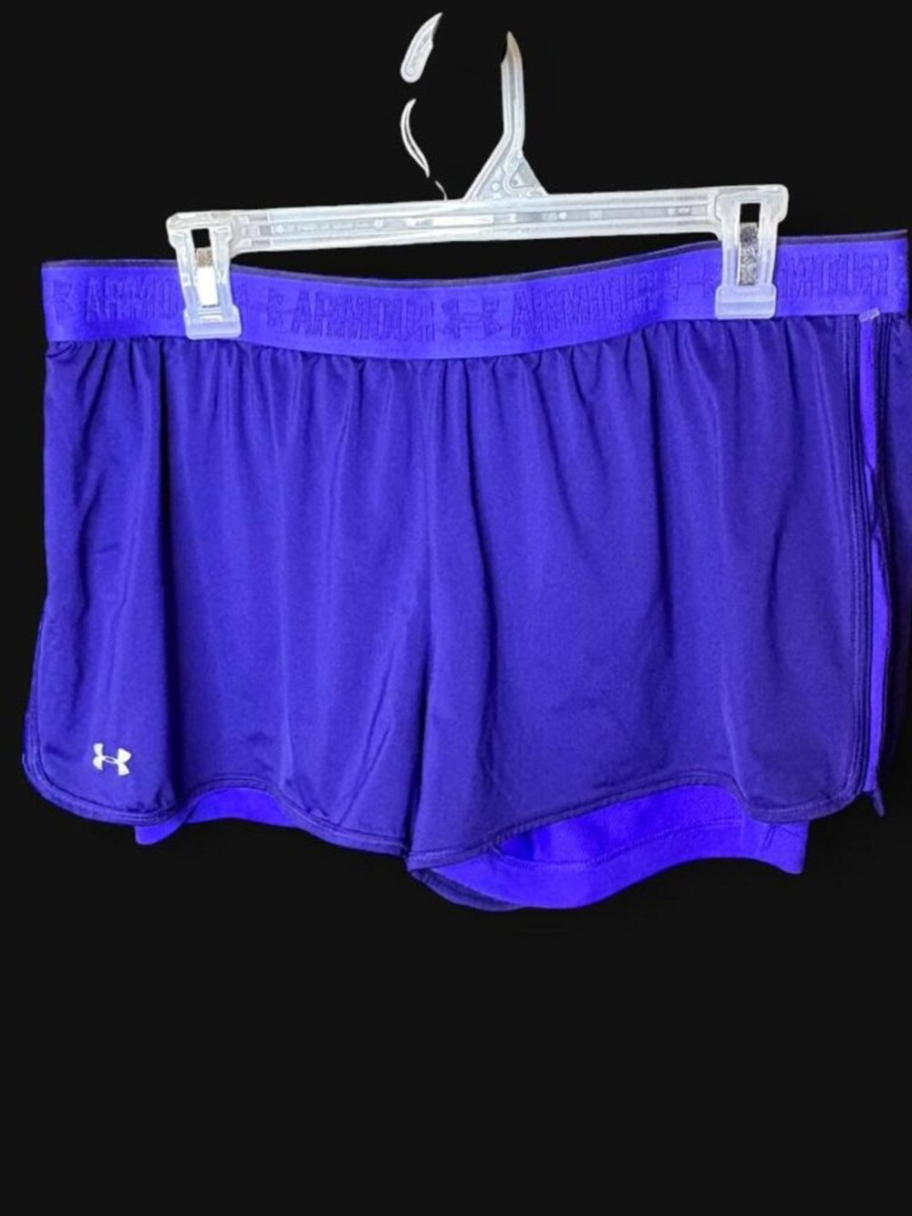 378-Under Armour Purple Play Up Athletic Shorts Size...